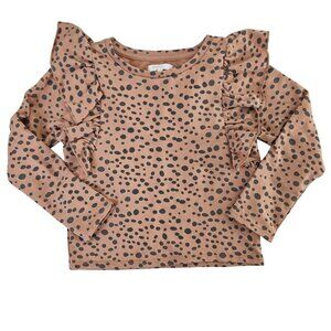 Grayson Mini Polka Dot Ruffle Long Sleeve Girls Top Size 5T Casual Play Party